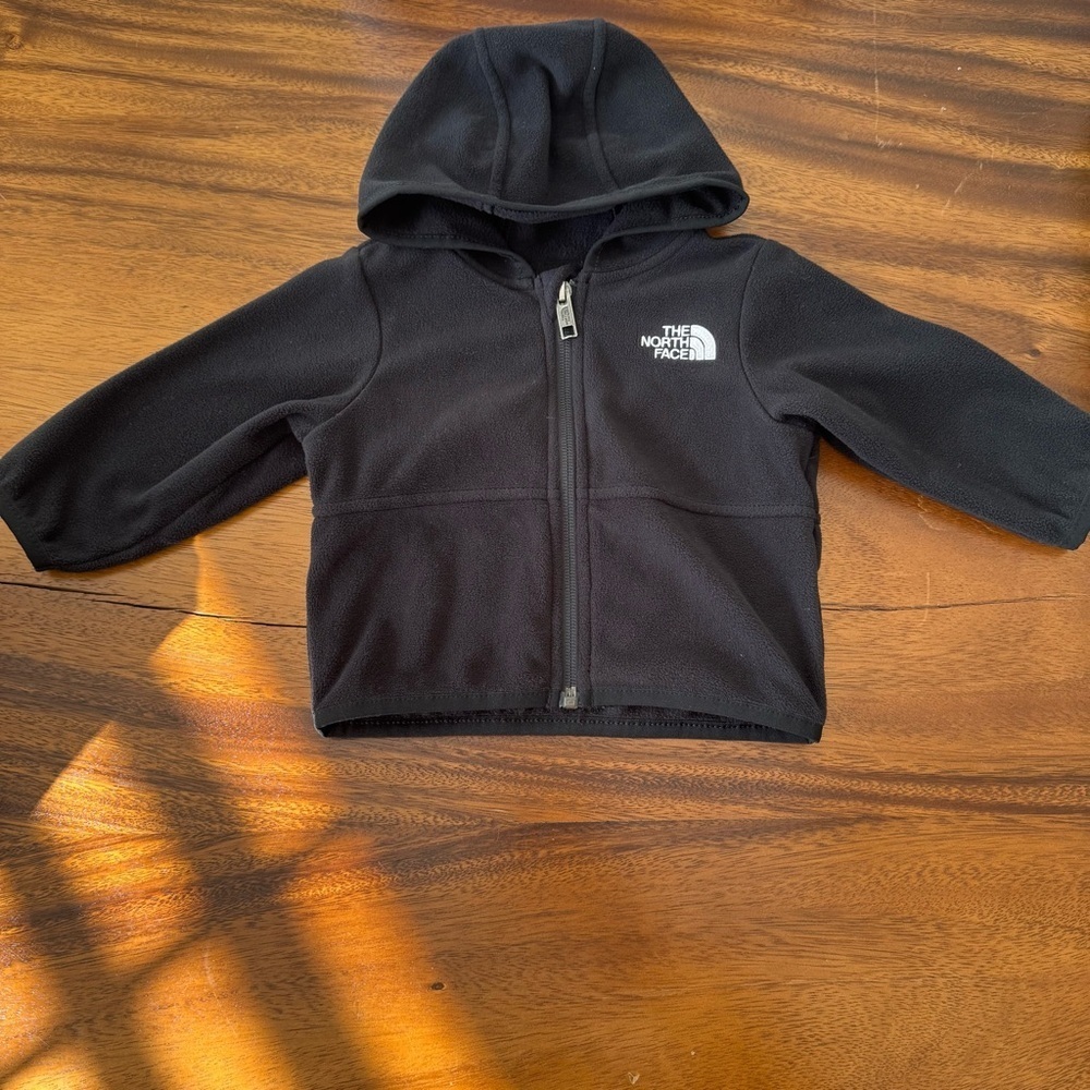 The North Face Black Fleece Hooded Jacket Full Zip Outerwear 3-6M